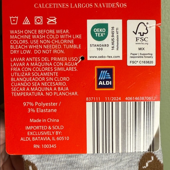 Holiday Crew Socks - Navy with White Snowflakes - Picture 3 of 5